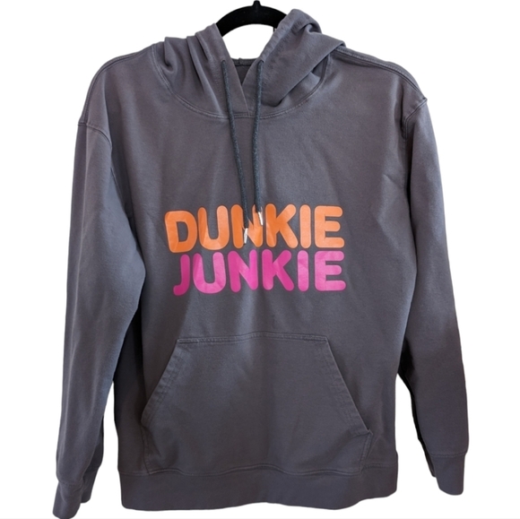 Dunkie Junkie Spellout Cotton Hoodie Sweatshirt Size Medium GUC - Picture 1 of 5